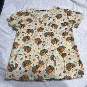 Thanksgiving turkey scrub top